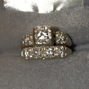 Zales 14K  White Gold Ring Set